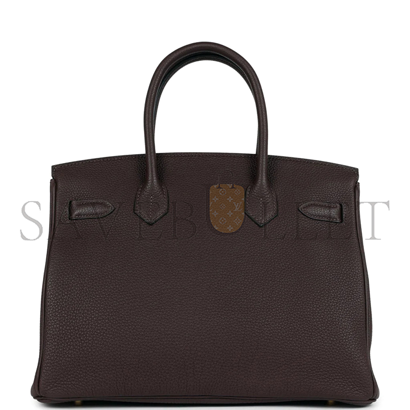 HERMES BIRKIN 30 TOGO CHOCOLATE GOLD HARDWARE (30*22*16cm)